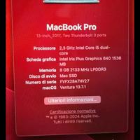 Macbook Pro 2017 13"