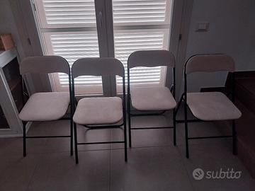 Sedie con imbottitura effetto velluto nuove