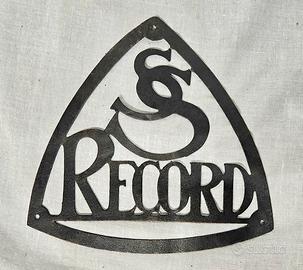 Scritta in metallo RECORD Vintage.