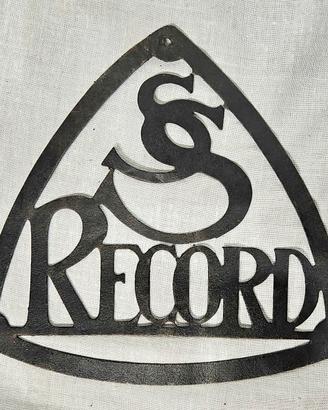 Scritta in metallo RECORD Vintage.