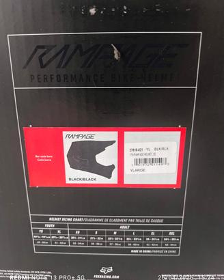 Casco Fox rampage nero taglia YL 