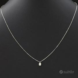 COLLANA PUNTO LUCE ORO BIANCO 18KT DIAMANTE 0.20CT