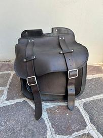 borsa laterale per moto con staffa in ferro