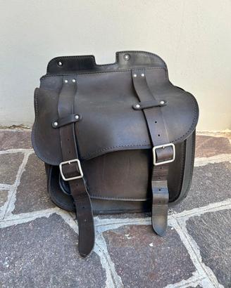 borsa laterale per moto con staffa in ferro