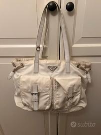 Borsa Prada in nylon bianco