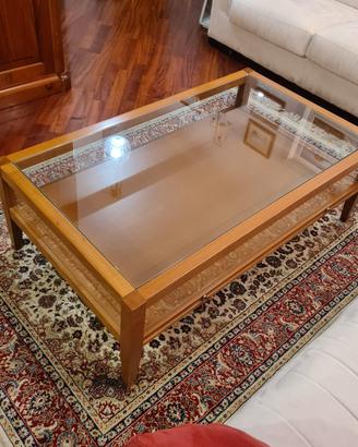 Tavolino in legno e vetro