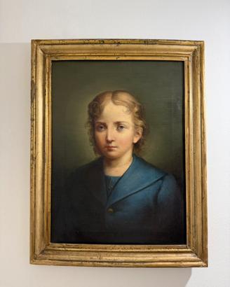 Dipinto antico ritratto fanciullo quadro