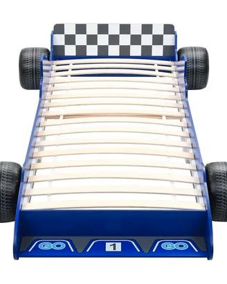 Letto Bambini ad Auto da Corsa 90x200 cm Blu