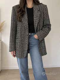 Giacca sartoriale vintage in pura lana vergine 