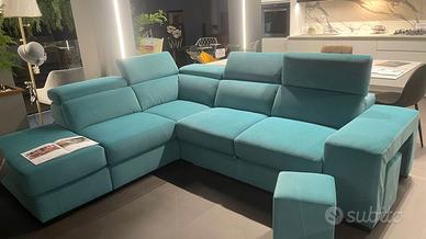 DIVANO ANGOLARE CON 2 POUF E CHAISE LONGUE BOX