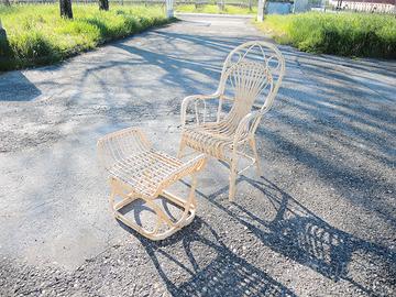 poltrona più pouf poggiapiedi