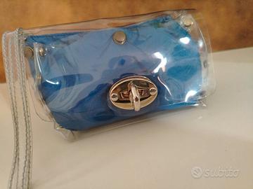 Borsa a mano Zanellato trasparente con fodera blu 