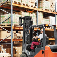 Operaio mulettista e piattaforme aeree