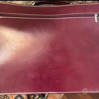 CARTELLA PELLE TOSCANA PORTA PC ROSSO