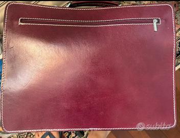 CARTELLA PELLE TOSCANA PORTA PC ROSSO