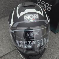 Casco Moto Nos Ns7f nero bianco grigio matt