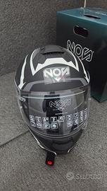 Casco Moto Nos Ns7f nero bianco grigio matt