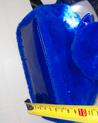 Borsa mini CARPISA pelliccia sintetica blu elettri