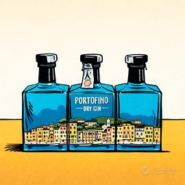 SERIE DI 3 BOTTIGLIE VUOTE DI PORTOFINO DRY GIN 