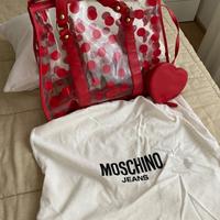 Borsa Moschino in PVC e pelle originale