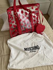 Borsa Moschino in PVC e pelle originale