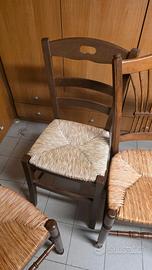 sedie impagliate in massello 