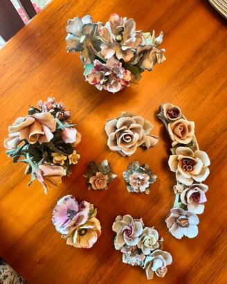 Lotto Vintage Fiori in Porcellana Capodimonte