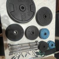 Set pesi 55,5kg domyos + Bilanciere EZ + manubri..
