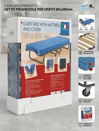 Brandina Pieghevole + Materasso + Guanciale fibra