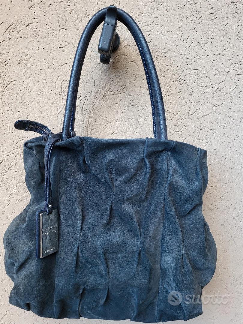 Borsa Coccinelle originale in camoscio blu Abbigliamento e