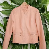 Giacca in pelle morbida rosa tg L donna