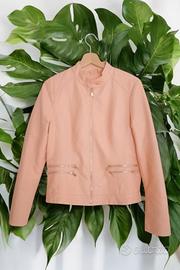 Giacca in pelle morbida rosa tg L donna
