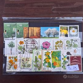 Set 19 francobolli tematici Fiori e Natura 