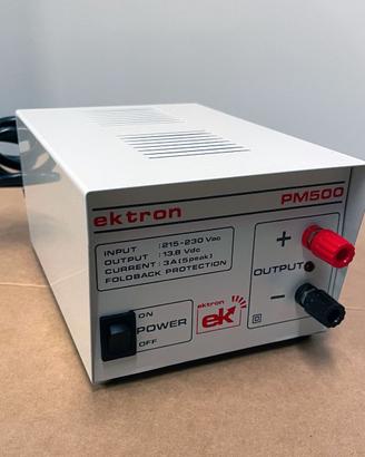 Alimentatore da banco Ektron PM500 - 220V ac 13,8V
