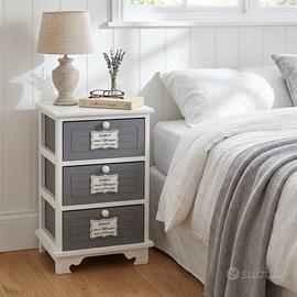Mobiletto Shabby Chic 3 Cassetti Grigio Scuro 57cm