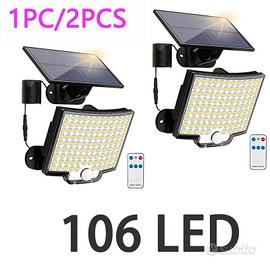 Lampada solare 106 LED sensore movimento NUOVA