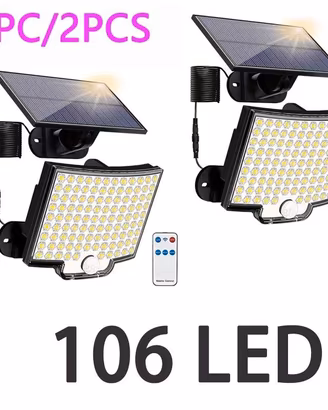 Lampada solare 106 LED sensore movimento NUOVA