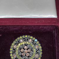 Spilla '1960 artigianale ottone e argento 