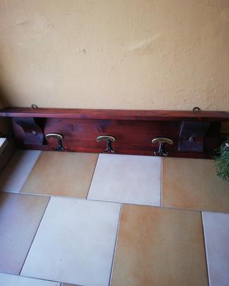 Appendiabiti da ingresso in legno vintage 