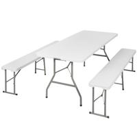 Set tavolo tavolino pieghevole + panche panca birr