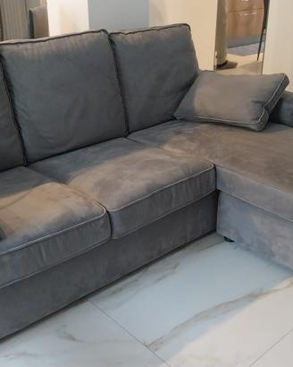 Divano 3 posti con penisola BeHome – Grigio Antrac