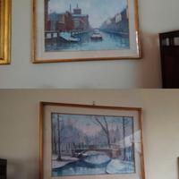 Coppia quadri d'autore Navigli di Milano, 70x50