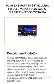 TV Toshiba 55QV2463DA - NUOVA