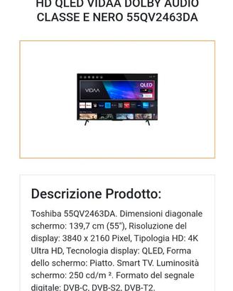 TV Toshiba 55QV2463DA - NUOVA