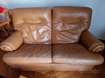 Divano a 2 posti in vera pelle