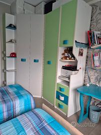 cameretta ragazzi angolare salva spazio..