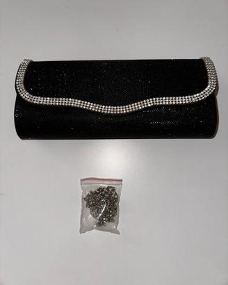 Pochette elegante con brillantini nuova
