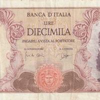 10 MILA LIRE SERIE MICHELANGELO DEC. 03/07/1962