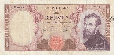 10 MILA LIRE SERIE MICHELANGELO DEC. 03/07/1962