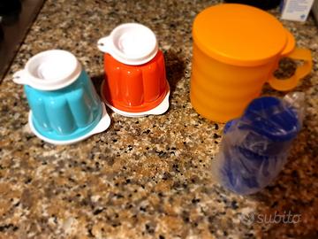 eco con 2 stampini budini e bicchiere termico tupp